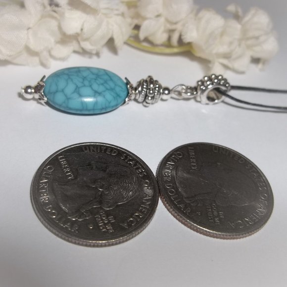 Necklace, Turquoise Necklace, Turquoise & Silver Necklace, Blue Necklace, 7624 - Picture 3 of 8